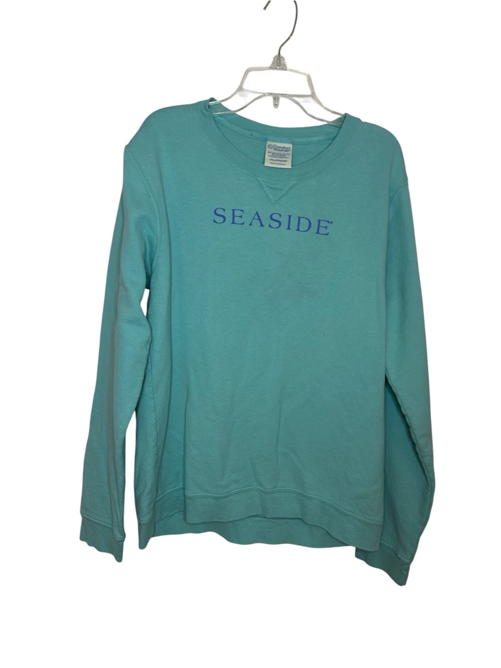 Seaside Florida Comfort Wash Aqua Graphic Sweatshirt YXL Coastal Beach Pullover